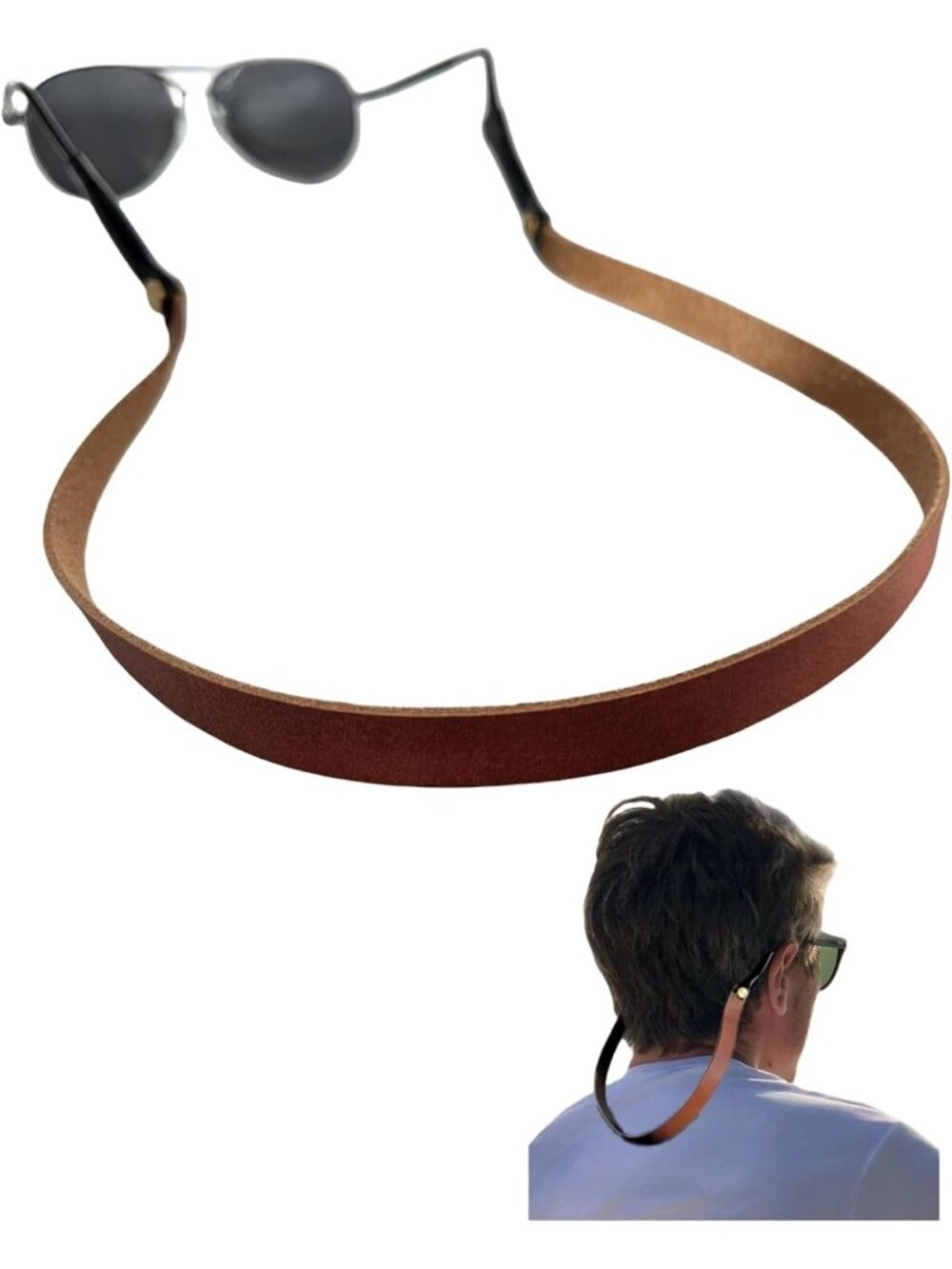 Full-grain Leather Glasses Strap Handmade Sports Sunglasses Eyeglasses Holders